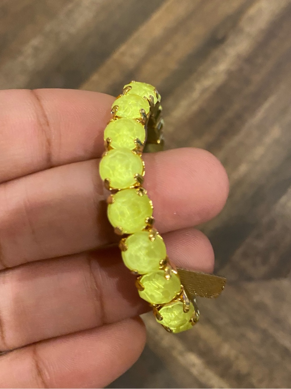 TOVA Neon Electric Yellow Stretch Bracelet